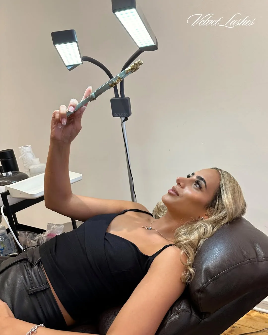 In-studio lash appointment at Velvet