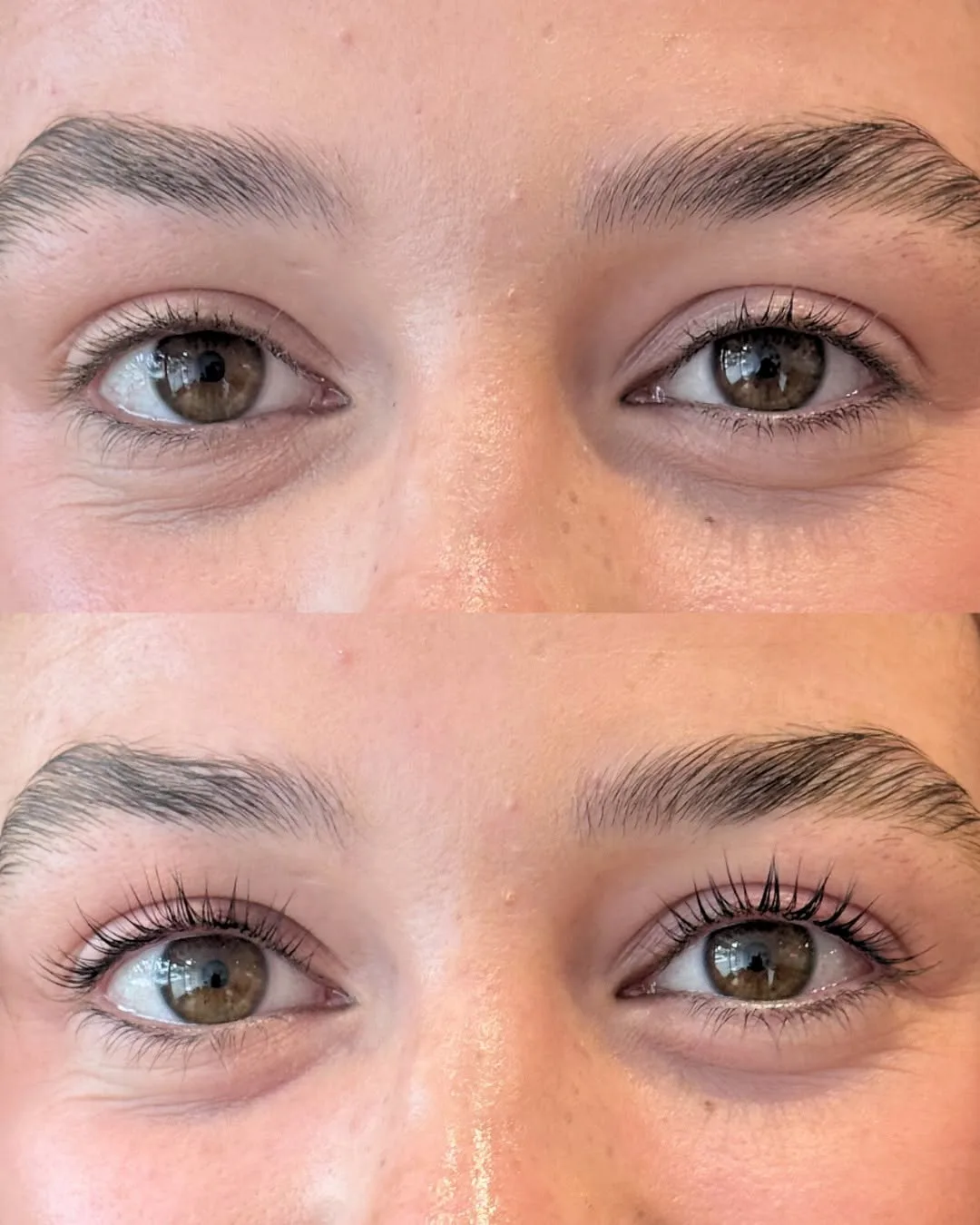 Lash lift before and after